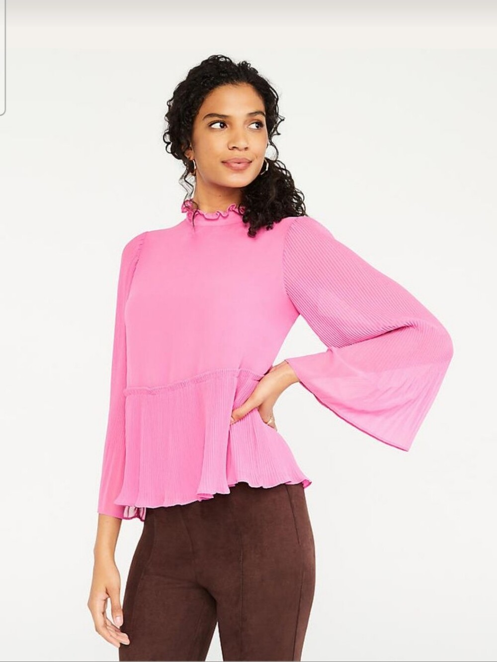 Ann Taylor Pink Lace Ladies Top